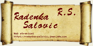 Radenka Šalović vizit kartica